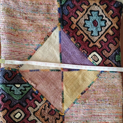 Boho crossbody bag used, multicolor fabric