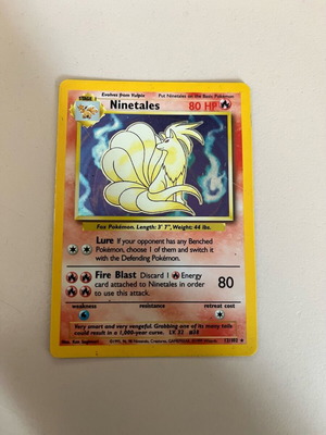 Ninetales 12/102 Holofoil Rare used with minor signs of wear