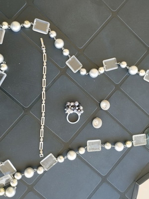 Jewelry set used with necklace, earrings, bracelet, and ring