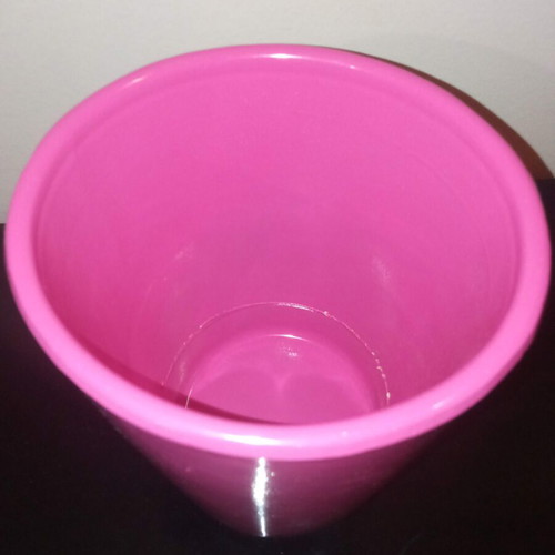 Ceramic Orchid Pot fuchsia glossy like new