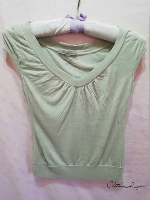 Women's blouse used with short sleeves, gray, size S