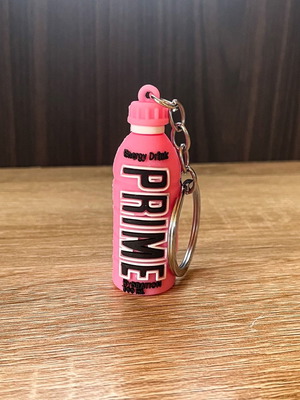 Prime Hydration Drink keychain new, pink, PVC