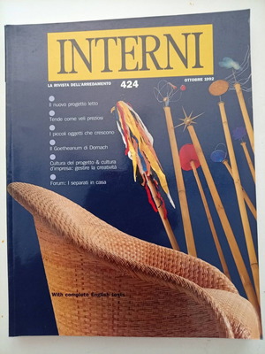 Interni Magazine Issue 424 October 1992 Vintage Like New