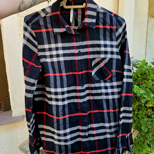 Pink Woman plaid cotton shirt like new, size L