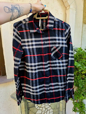 Pink Woman plaid cotton shirt like new, size L