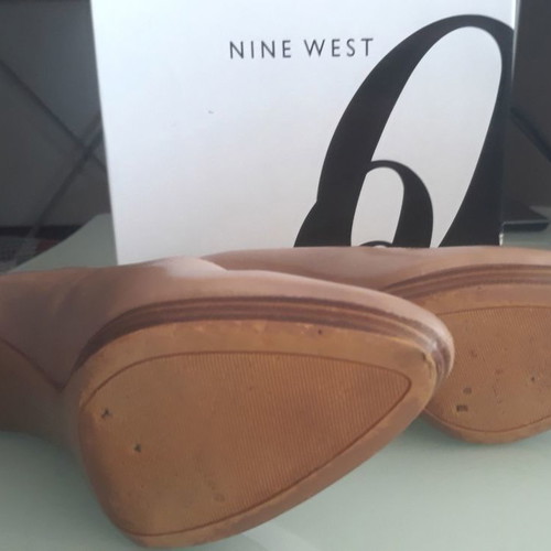 Nine West women's leather pumps used, beige-pink, size 37