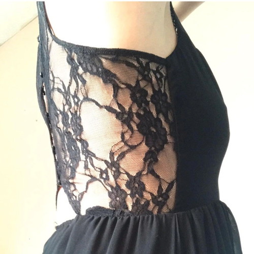 Zara black long dress used, size S