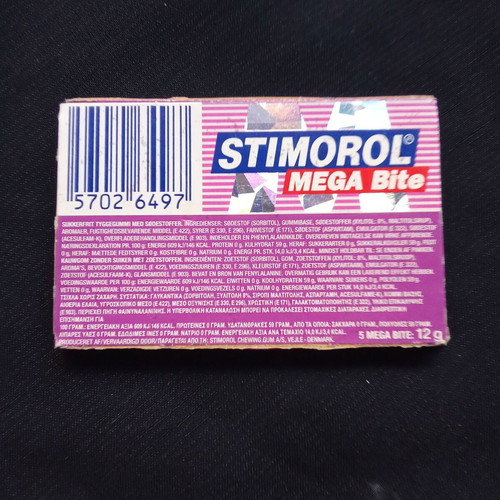 Stimorol Mega Bite vintage packaging used, 1990s 2000s