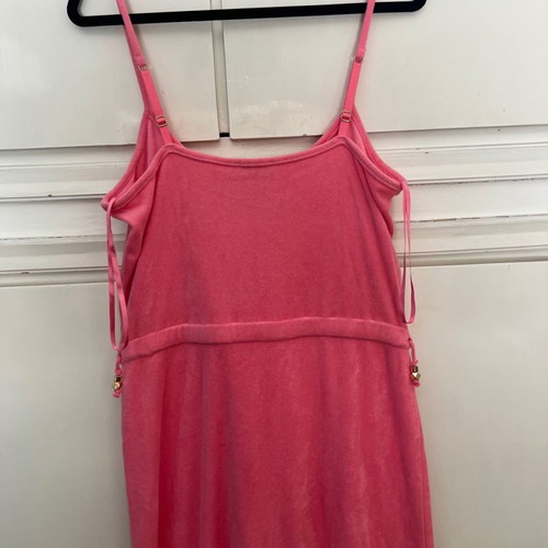 Juicy Couture terry long dress used, pink with waist cord