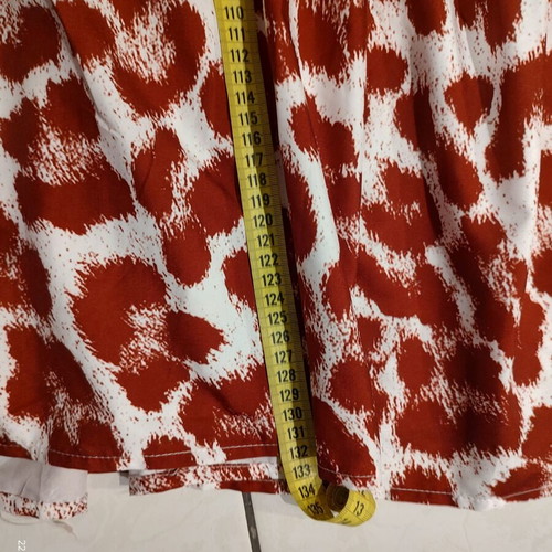 SHEIN Boho Maxi Dress with Animal Abstract Print, Red-White, XL