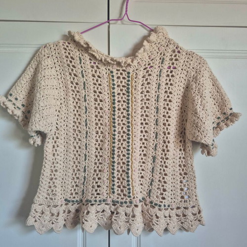 Zara knitted short-sleeve blouse new, size M beige
