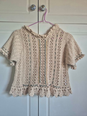 Zara knitted short-sleeve blouse new, size M beige