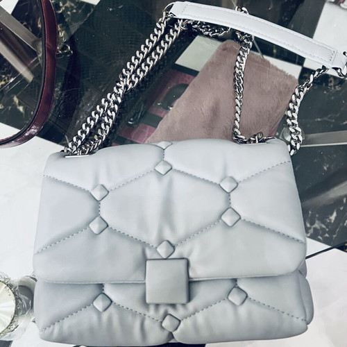 Zara leather shoulder bag baby blue new
