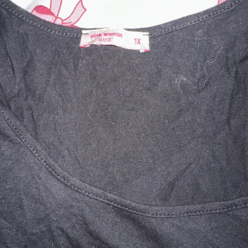 Pink Woman Oversized Black Sleeveless Tank Top used, summer print