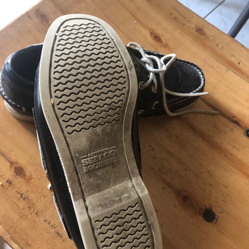 Sebago Docksteps boat shoes used, black and white, size 41