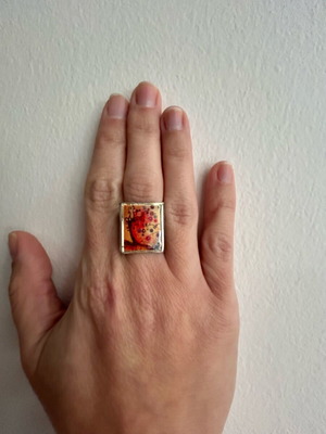 Ring with tree image used, adjustable size