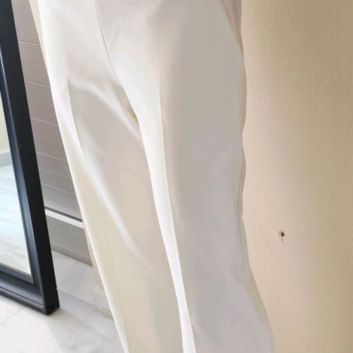 Straight leg pants Shine 2gether new, size M, white and beige