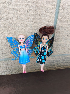 Σετ δύο κούκλες Frozen fairy μεταχειρισμένες, με φτερά