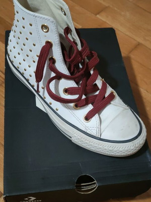Converse All Star δερμάτινα παπούτσια σαν καινούργιο, μέγεθος 37, άσπρα
