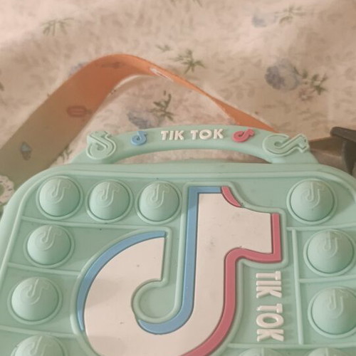 Popit TikTok Silicone Shoulder Bag like new, turquoise