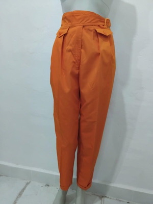 Women's gabardine pants new, orange, 100% cotton, size 34