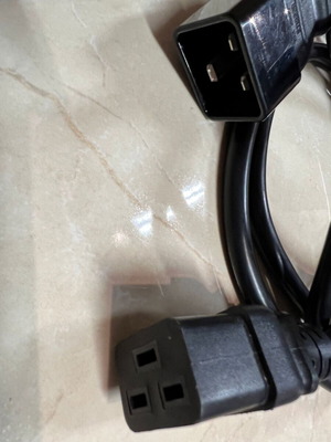 C19-C20 cable used, black 2.5 meters