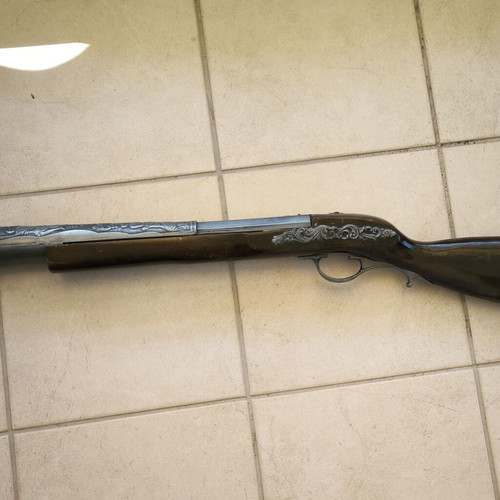 Pirate pistol replica used, carbine type with long barrel