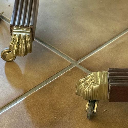 Italian Regency Style Extendable Dining Table used with Bronze Details