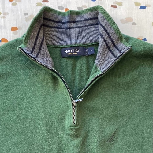 Nautica men's green pullover like new, size M