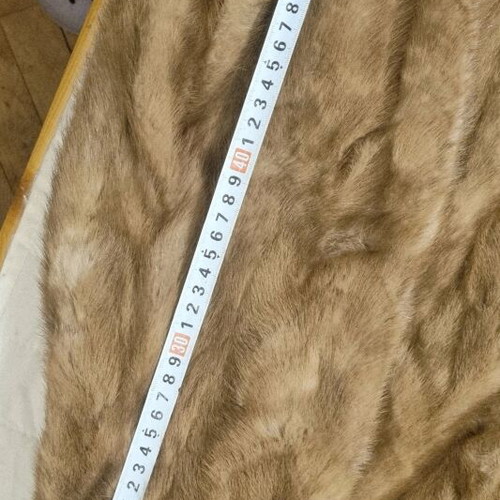 Mink coat and hat like new, size XL, beige