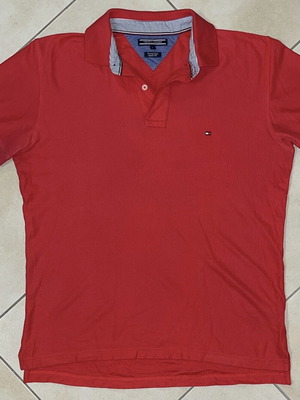 Tommy Hilfiger Men Polo Shirt, red, size L, regular fit premium pique
