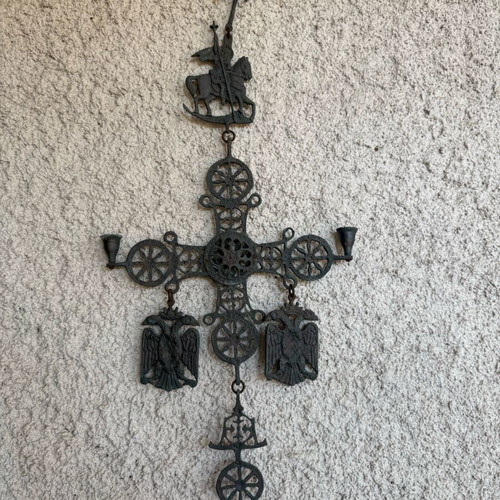 Byzantine-style cross with Saint George used