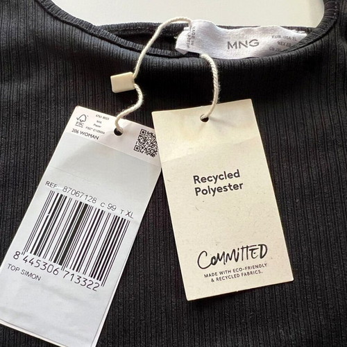 Mango black top with asymmetric straps new, size XL