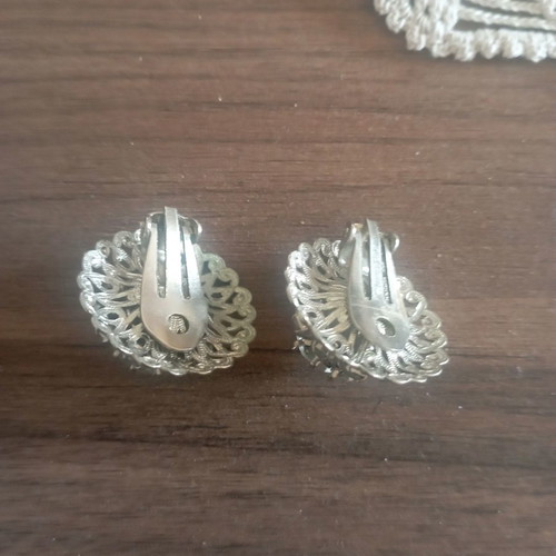Fantastic earrings with American rhinestones new, clip fastening