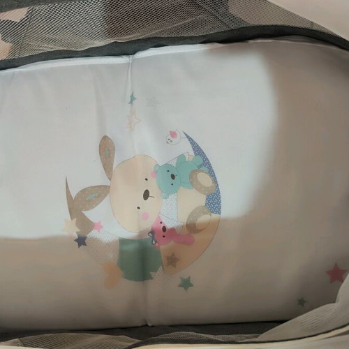 Cangaroo Lolly baby cot used with mattress and mosquito net