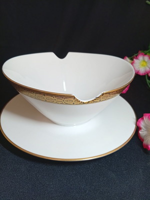 Rosenthal vintage σαλτσιέρα με χρυσές λεπτομέρειες, πορσελάνη