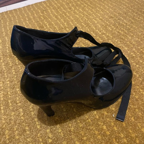 Bournazos leather pumps used, size 38, blue-black
