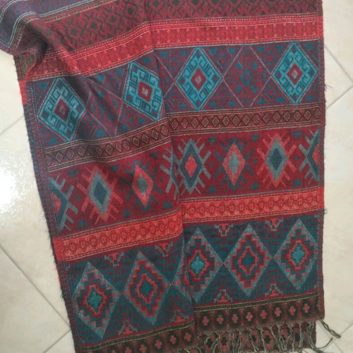Long scarf like new with ethnic patterns, multicolored
