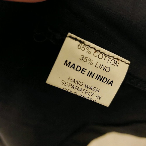 Black linen and cotton dress with embroidery XL like new
