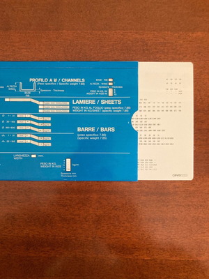 Vintage slide rule Acciaierie Valbruna like new