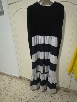 Black dress with white details like new