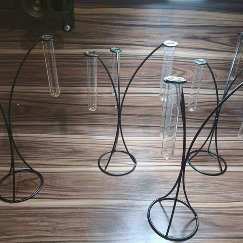 Minimal stand with glass test tubes set of 4 like new