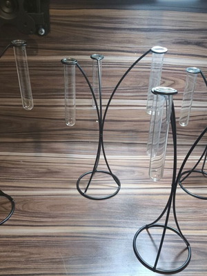 Minimal stand with glass test tubes set of 4 like new