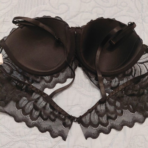Black Lace Bralette Longline Bra new, size 80B with gift