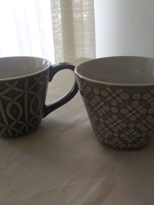 Glass mugs used, set of 2 with modern design