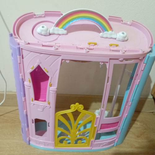 Mattel Barbie Castle Carrying Case used plastic dollhouse