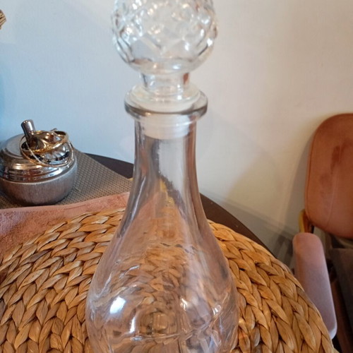 Vintage glass decanter like new, thick glass
