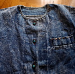 Vintage γυναικείο τζιν μπουφάν σαν καινούργιο, stone wash μπλε