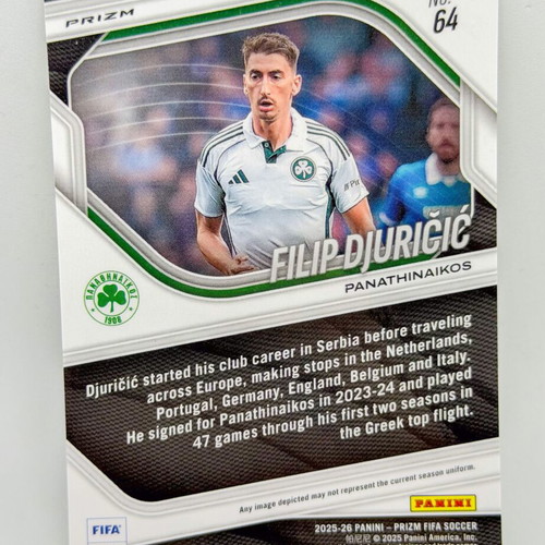 Panini FIFA Prizm 2025/26 Filip Djuricic Mosaic Prizm Parallel card new