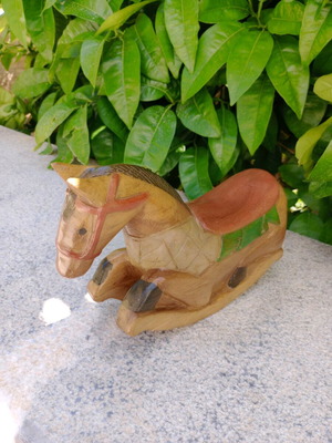 Wooden carved vintage horse like new, handmade